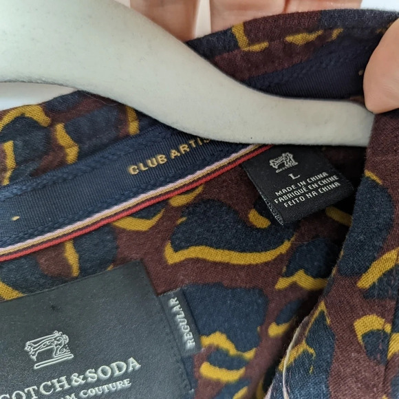 Scotch & Soda Size L Party Animal Leopard Spotted Print Button Front Blouse Top - Picture 11 of 13